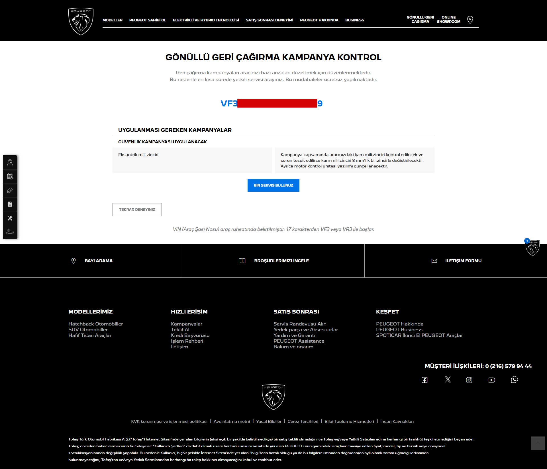 Gönüllü geri çağırma kampanya bilgisi